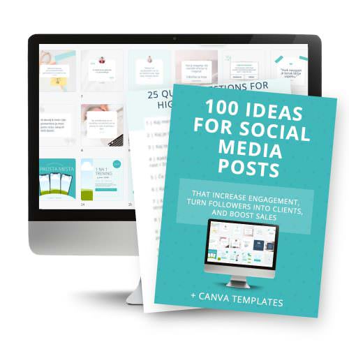 100 Social Media Post Ideas that boost engagement, turn followers into clients, and increase sales + Canva templates